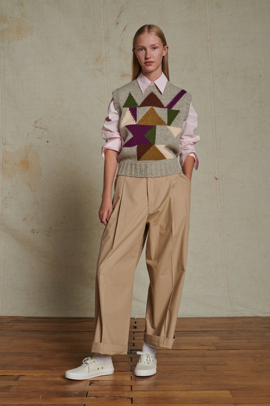 Pull Arty - Beige Multico - Laine - Femme