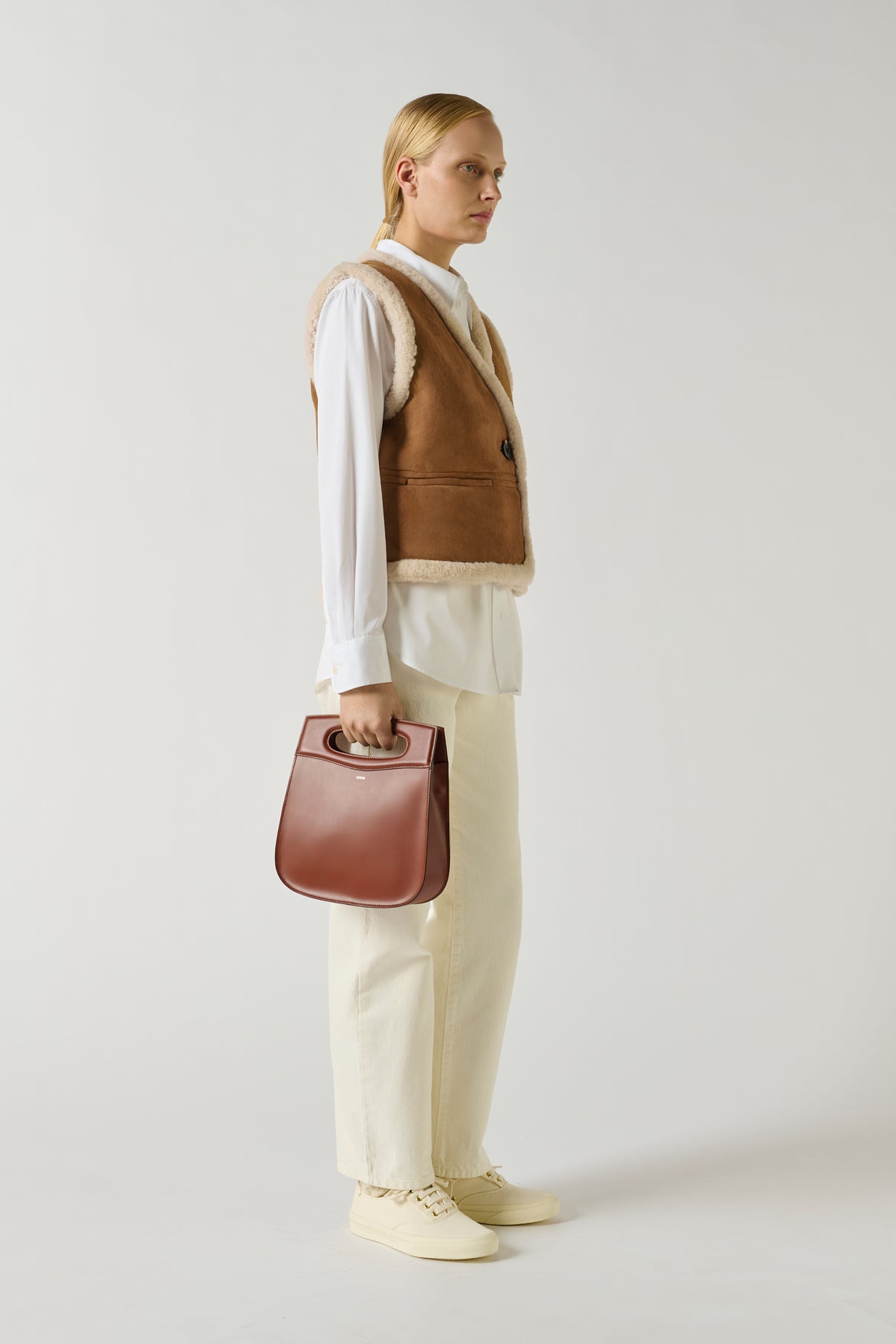 Sac Cheri - Cognac - Cuir - Femme vue 2