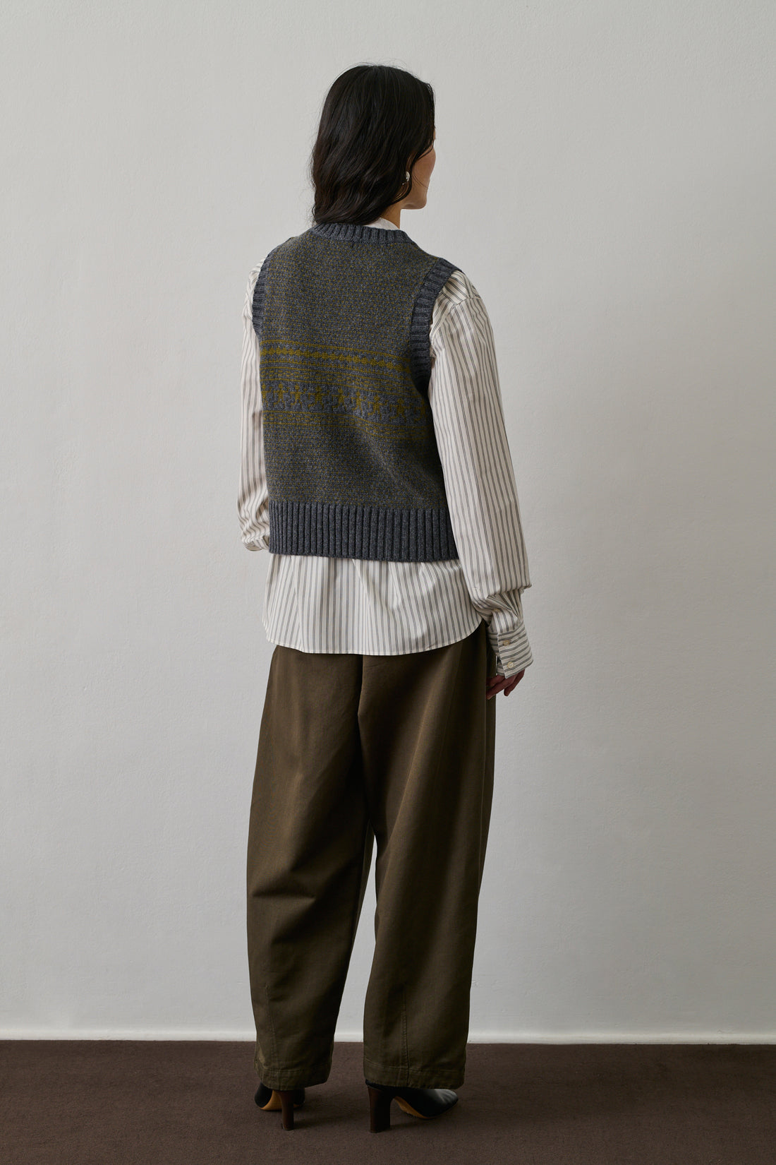 Pull Namaste - Gris/Olive - Laine - Femme