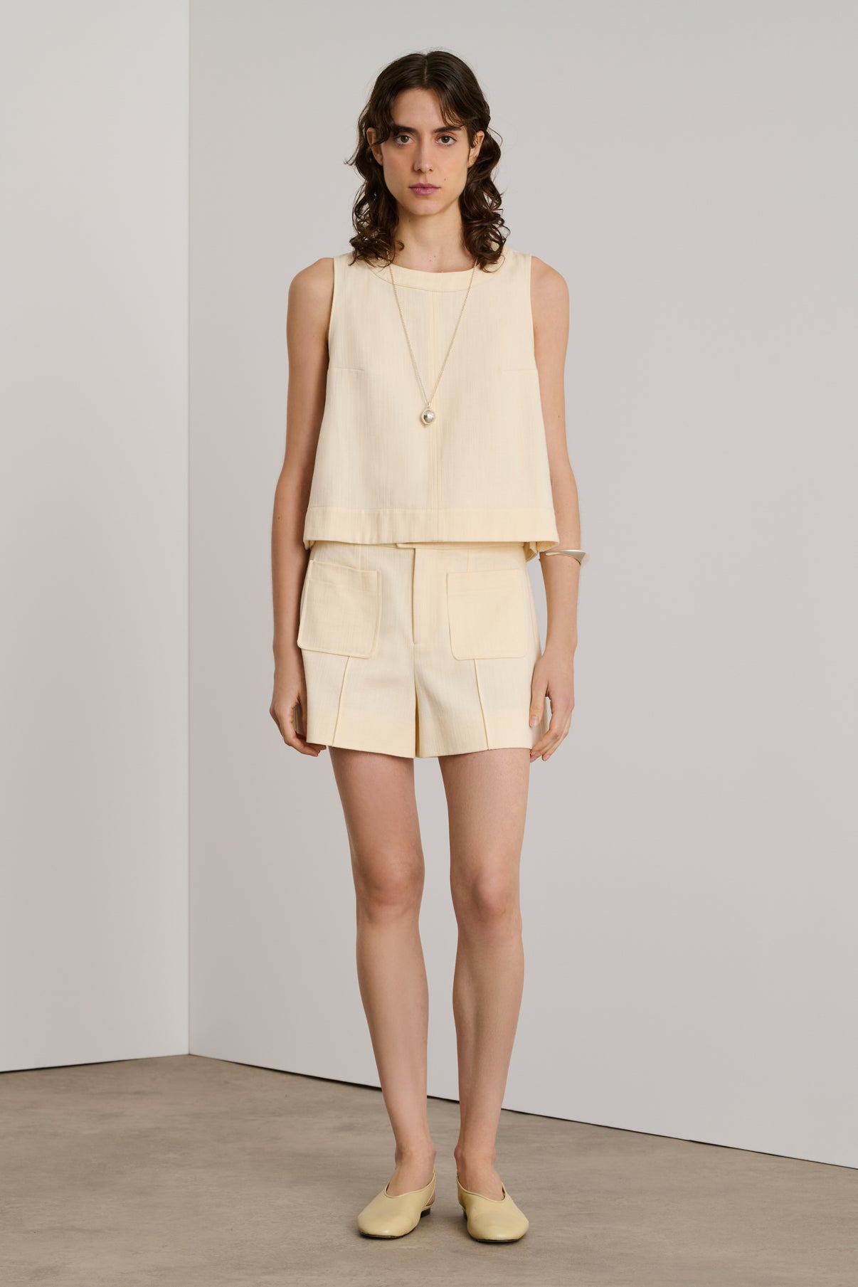 Short Dover - Crème - Coton - Femme vue 1