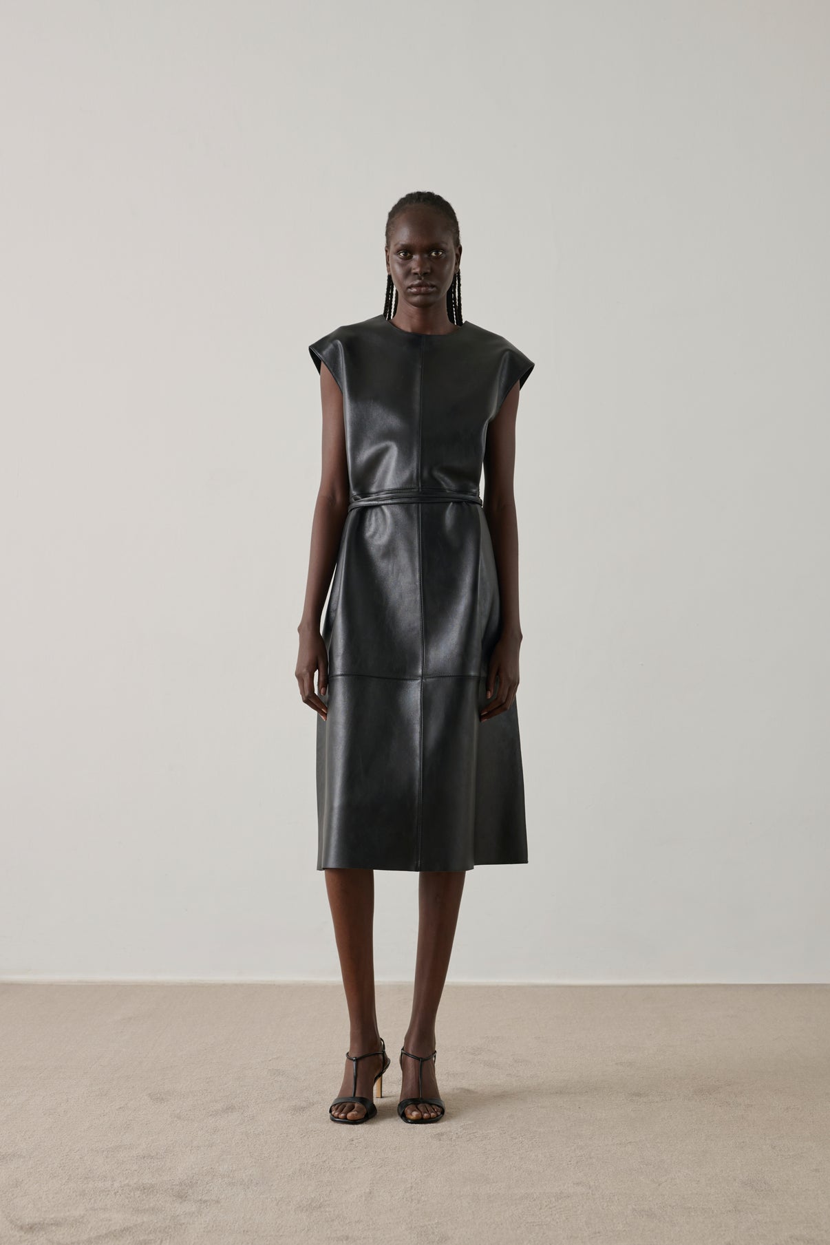 Robe Sofia - Noir - Cuir - Femme vue 1