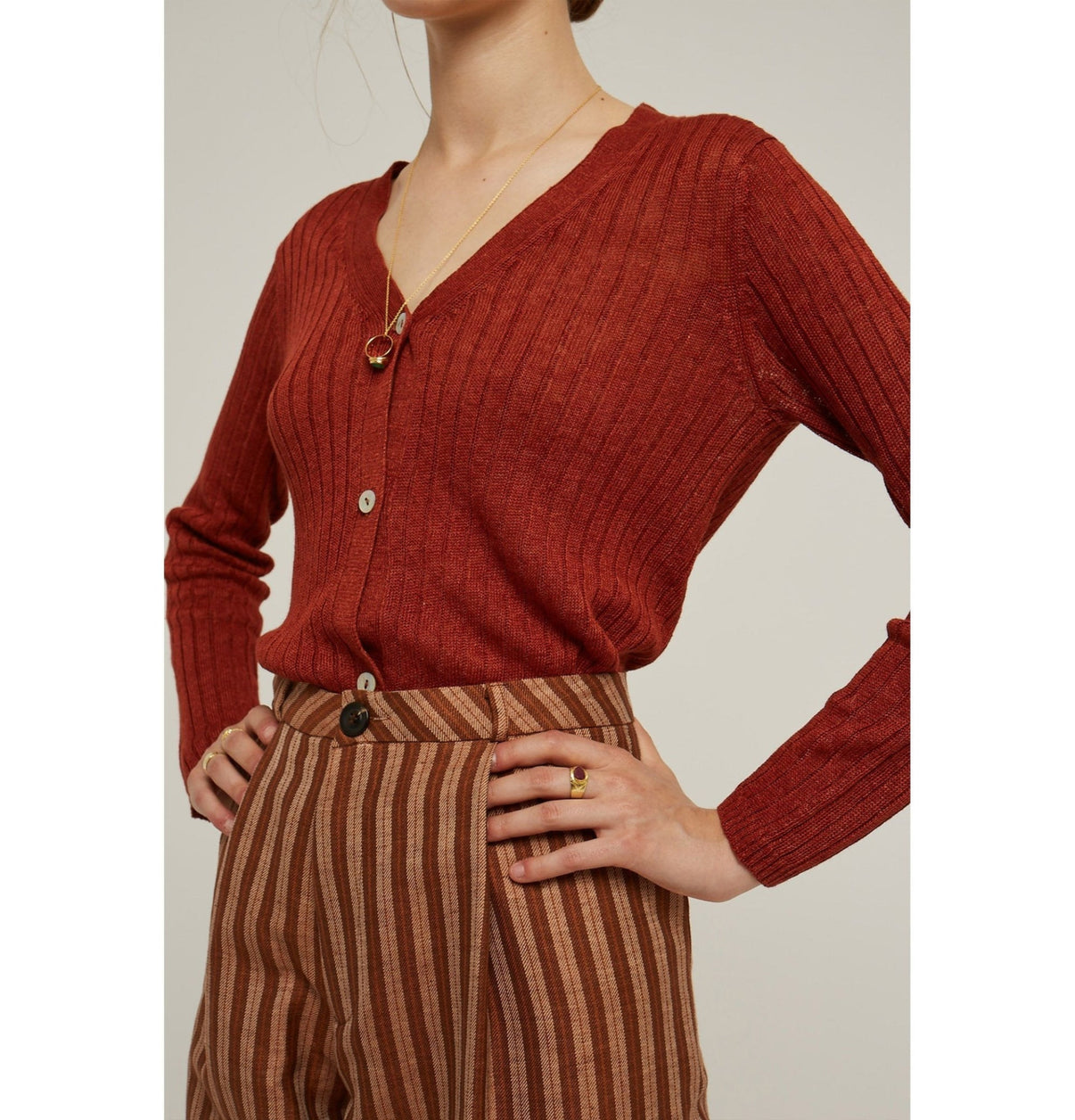 Cárdigan FIBRE BEIGE vue 2